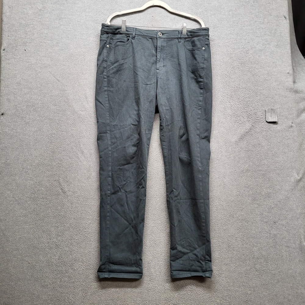 J. Jill Women Jeans 14 REGULAR Gray Denim Ankle Boyfriend Straight-Leg READ